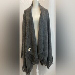 Neiman Marcus Gray Fringe Cardigan